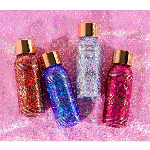 With Smear Spoon Multifunctional Eye Glitter Nail Hair Body Face Glitter Gel Art Flash Loose Sequins Cream Festival Glitter Deco
