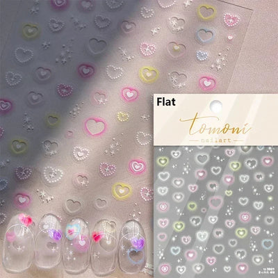 Cat's Eye 5D Gradient European Love Heart Gem Wing Crystal Geometric Colorful Self Adhesive Nail Art Stickers Manicure Decals