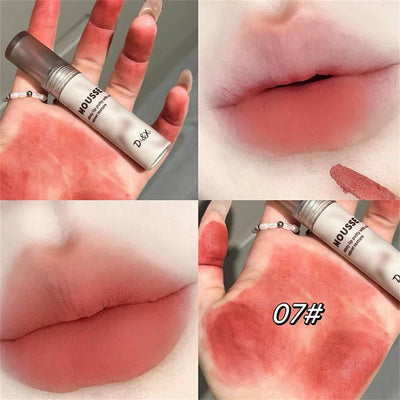 Gothic Matte Black Lipstick Waterproof Mousse Lip Mud Nude Brown Lipstick Moisturize Silky Gloss Makeup Non-stick Lips Tint