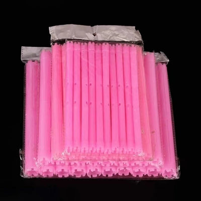 30pcs/set 16.5cm Length Hollow Cold Perm Rods with Rubberbands Extra Long Curler Bars Heatless Rollers Hairdresser Tools 1903
