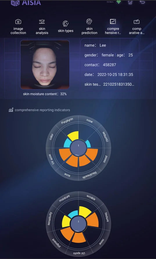 15.6 inch New 3D Facial Skin Analyzer Machine Skin Analyzer Facial Machine 8 Light Spectrum Skin Analysis Scanner