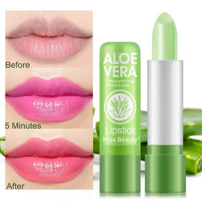 Temperature Change Aloe Vera Lip Balm Natural Lasting Moisturizing Anti-drying Lipstick Refreshing Non-sticky Lips Care Cosmetic