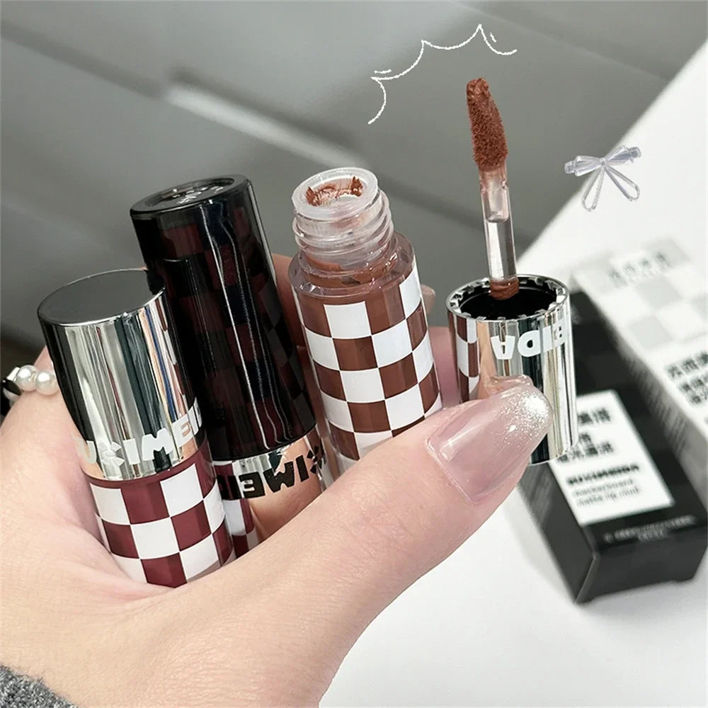 6 Color Punk Dark Red Lip Gloss Matte Lipstick Lasting Waterproof Smoky Dark Nude Purple Durable Natural Lip Tint Korea Makeup