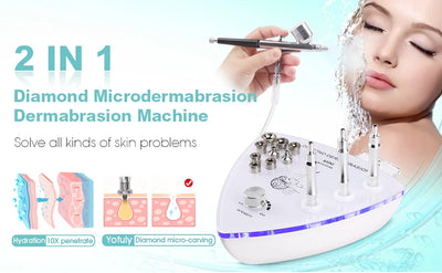 Professional Diamond Microdermabrasion Machine with Water Spray 65-68cmHg Suction Facial Exfoliation Skin Dermabrasion Machine