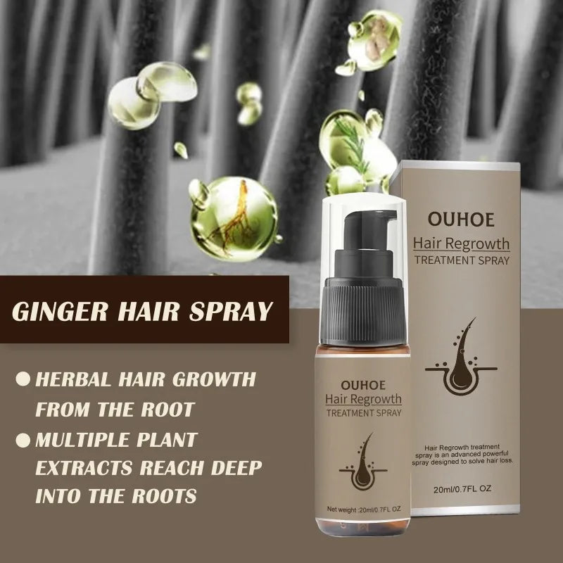 Hair Growth Serum Spray Ginger Anti Hair Loss Treatment Products Repair Nourish hair Roots Fast Regrowth Men Women