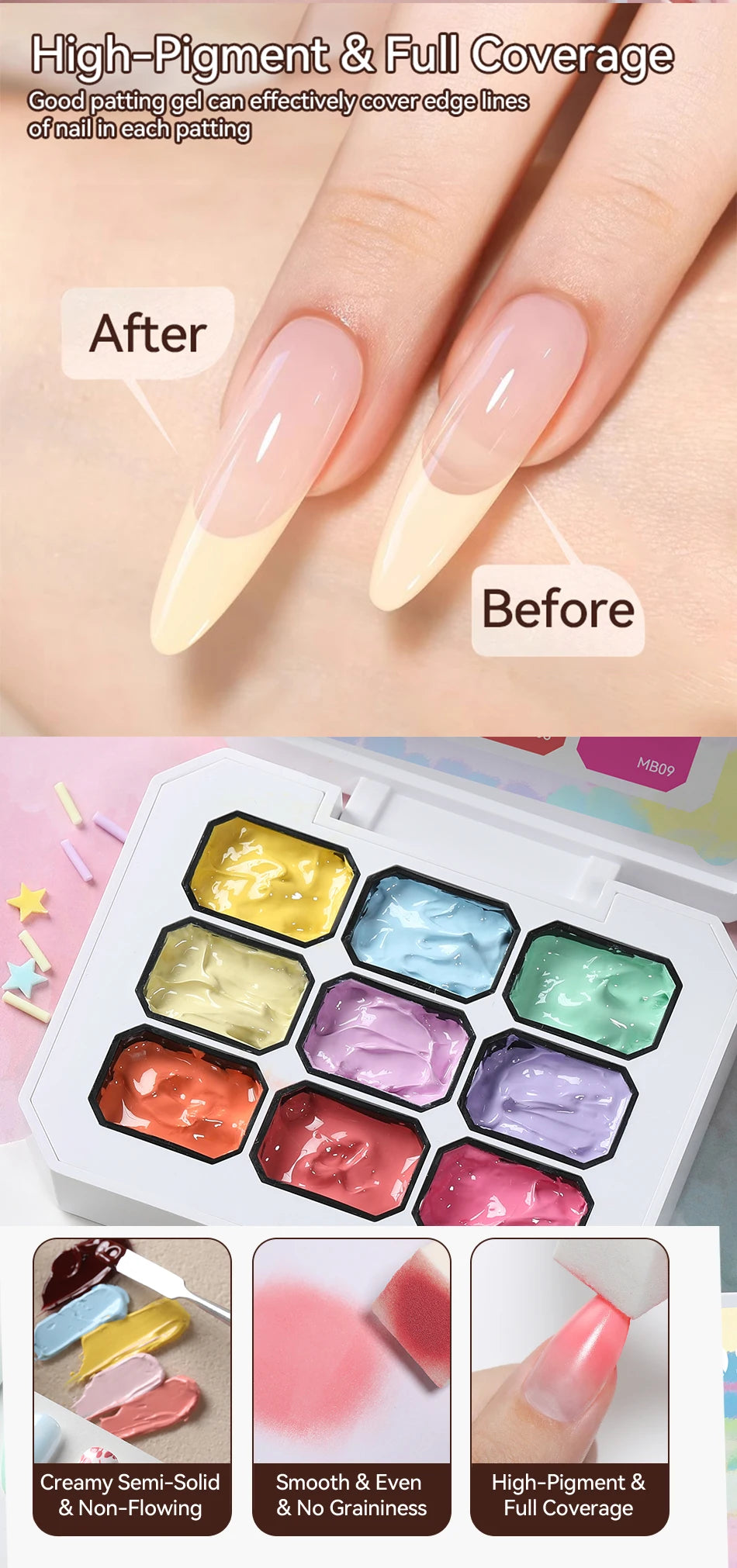 UR SUGAR 9 Colors 4 In 1 Pat Painting Gel Y2K Gradient Blush Color Semi Permanent Soak Off UV&LED Gel Nail Art Creation Salon DI