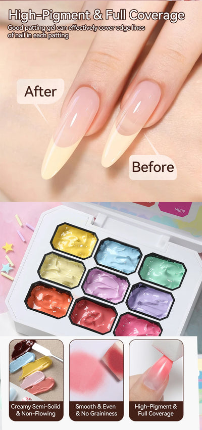 UR SUGAR 9 Colors 4 In 1 Pat Painting Gel Y2K Gradient Blush Color Semi Permanent Soak Off UV&LED Gel Nail Art Creation Salon DI