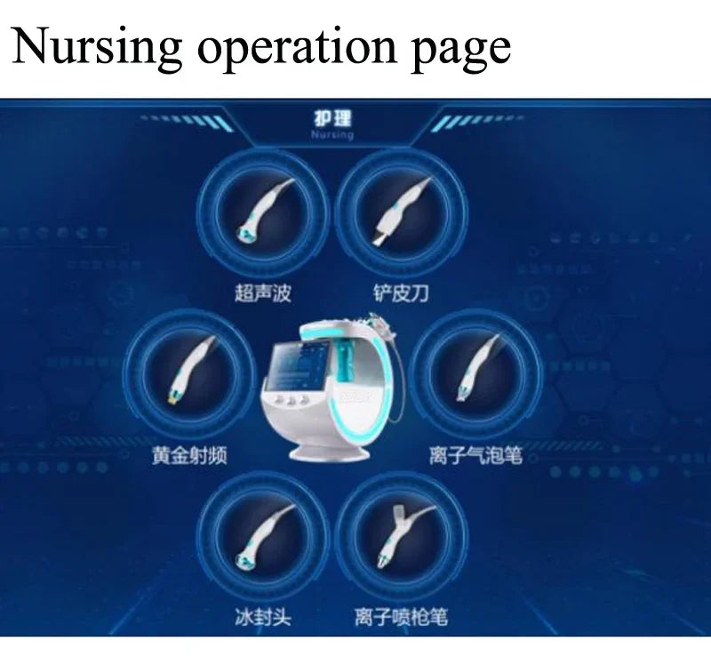 Smart Ice Blue Plus 7 in 1 Oxygen Hydro dermabrasion Bubble Machine Professional Face Hydra Machine rf Lifting ultrason machine