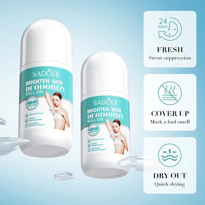 SADOER Deodorizing Body Lotion Roll-On Bead Deodorize Armpits Refreshing Body Skin Brightening Underarm Anti Sweating Odor Cream