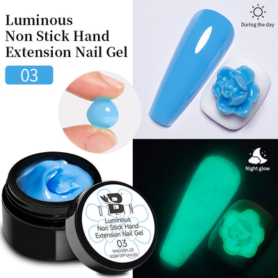 30g Dopamine Sequin Flexible 3D Gel Non Stick Hand Solid Extension Nail Gel Nude Pink White Extension Gel Rhinestone Glue Gel