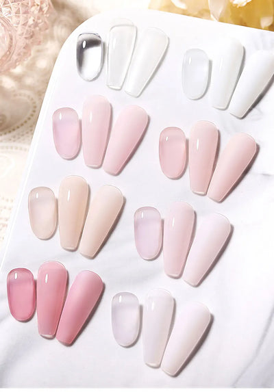BORN PRETTY 15ML Milky Pink Rubber Base Gel Camouflage Color Coat Jelly White Nude Soak Off Nails Gels Varnish Self-leveling Gel
