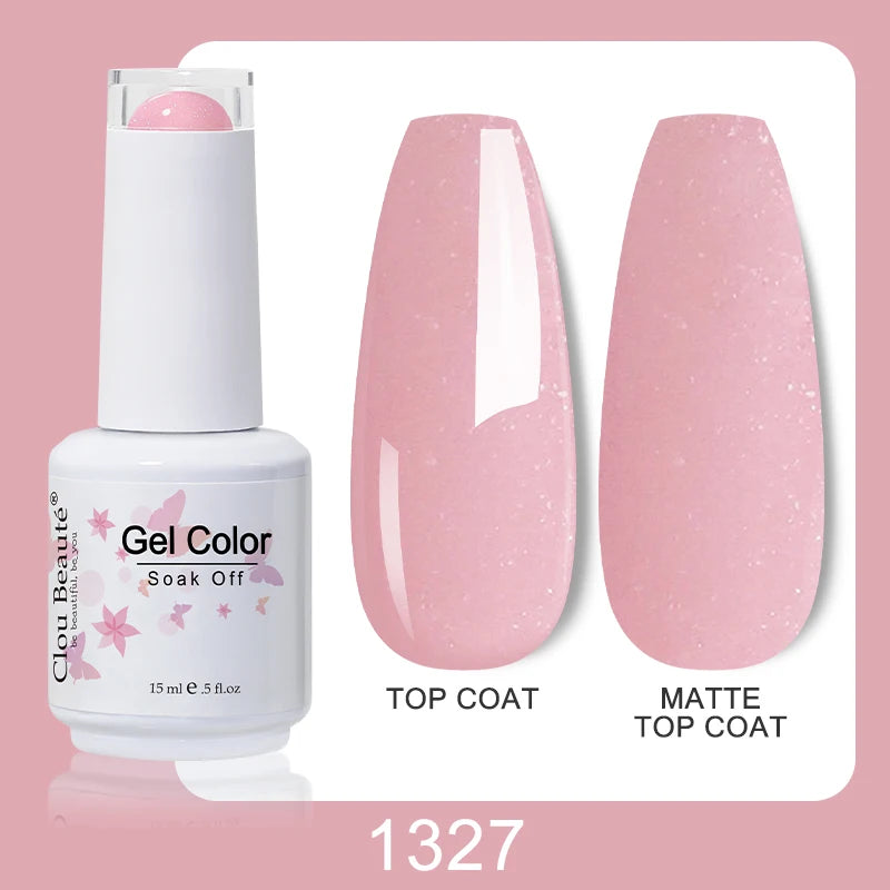 Clou Beaute Nail Gel Polish Kit 15ml Soak Off UVLED Nails Varnish Semi Permanent Nail Art Gels Lacquer Top Base Coat Gel Lacquer