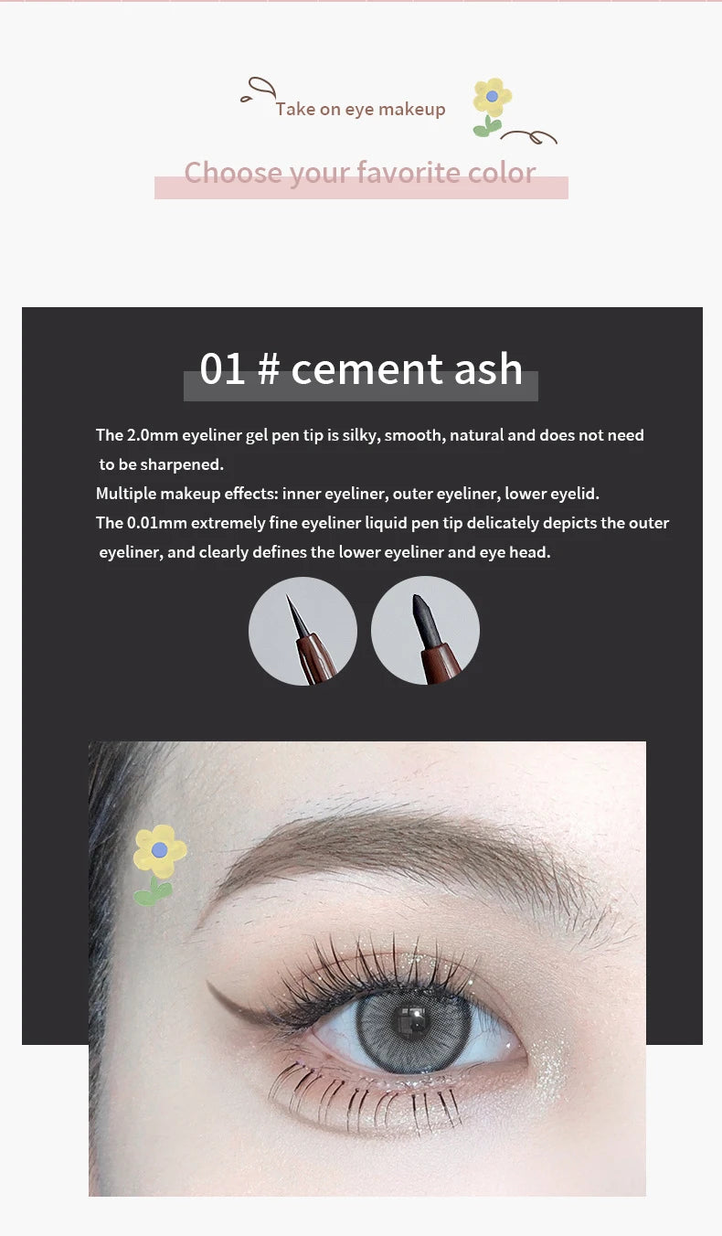 Eyeliner Double Head Pen For Smooth And Delicate Eye Makeup  Quick Drying Film Forming Waterproof And Sweat Proof Eye Makeup