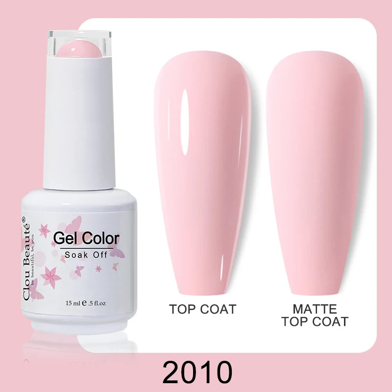 Clou Beaute Nail Gel Polish Kit 15ml Soak Off UVLED Nails Varnish Semi Permanent Nail Art Gels Lacquer Top Base Coat Gel Lacquer