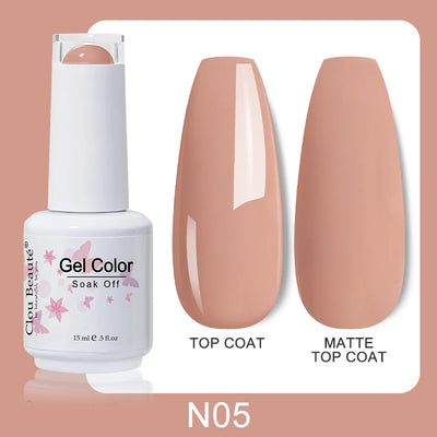 Clou Beaute Nail Gel Polish Kit 15ml Soak Off UVLED Nails Varnish Semi Permanent Nail Art Gels Lacquer Top Base Coat Gel Lacquer