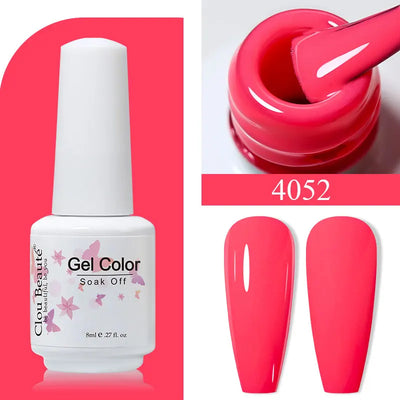 Clou Beaute 8ml Gel Polish Colorful Glitter UV Nail Gel Vernis Semi Permanent Glass Bottle Blue Green White Soak Off Gel Nail