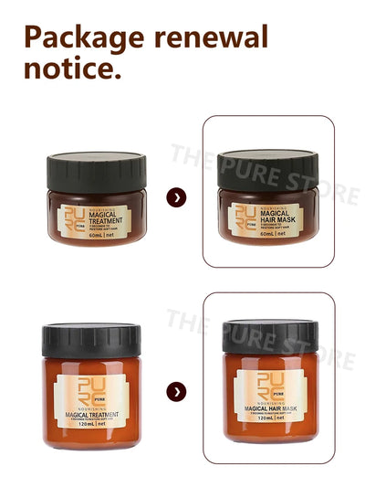 PURC Protein Magical Hair Mask Set Repair Damage and Dry Men Women Shiny Hair Treatments Products 60ml/120ml