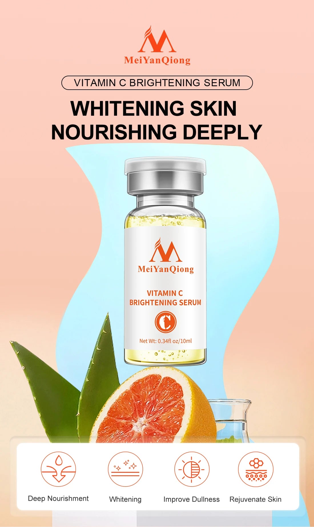 Vitamin C Whitening Facial Serum Anti Aging Moisturzing Serum Face Care VC Remove Dark Spots Serum Anti Wrinkle Skin Care Women