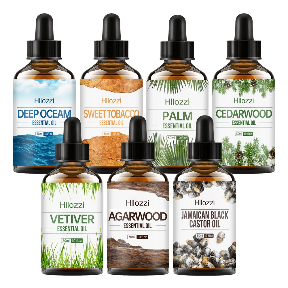 30ml Agarwood-Cedarwood-Vetiver-Pine Palm-Ocean-Sweet Tobacco-Black Castor Aromatherapy Essential Oils Aromatherapy Essential