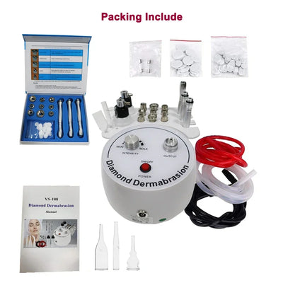 3 in 1 Facial Care Salon Equipment Diamond Microdermabrasion Dermabrasion Machine for Personal Home Use With Diamond Tips