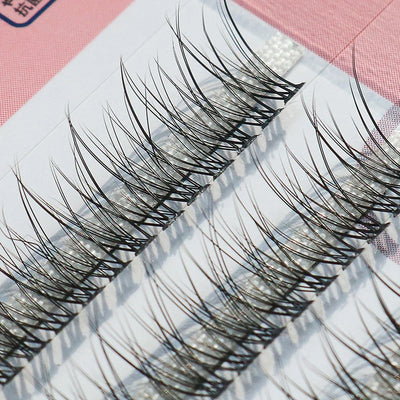 GLAMLASH A/M Natural Cluster Fishtail Type Dovetail Eyelash Extension Premade Volume False Grafted Thick Spikes Lash Soft Makeup