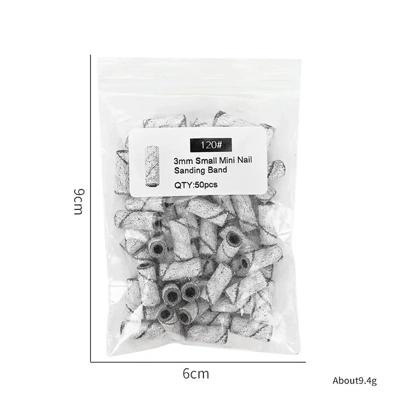 3.1mm Mini Nail Sanding Bands Mandrel For Manicure Sandpaper Ring Holder Stainless Steel Nail Drill Accessories Nail Art Tools