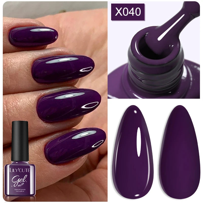 LILYCUTE 7ml Fluorescent Crackle Gel Nail Polish Summer Neon Red Green Vernis Semi Permanent UV Gel Nail Art Manicure For Nails