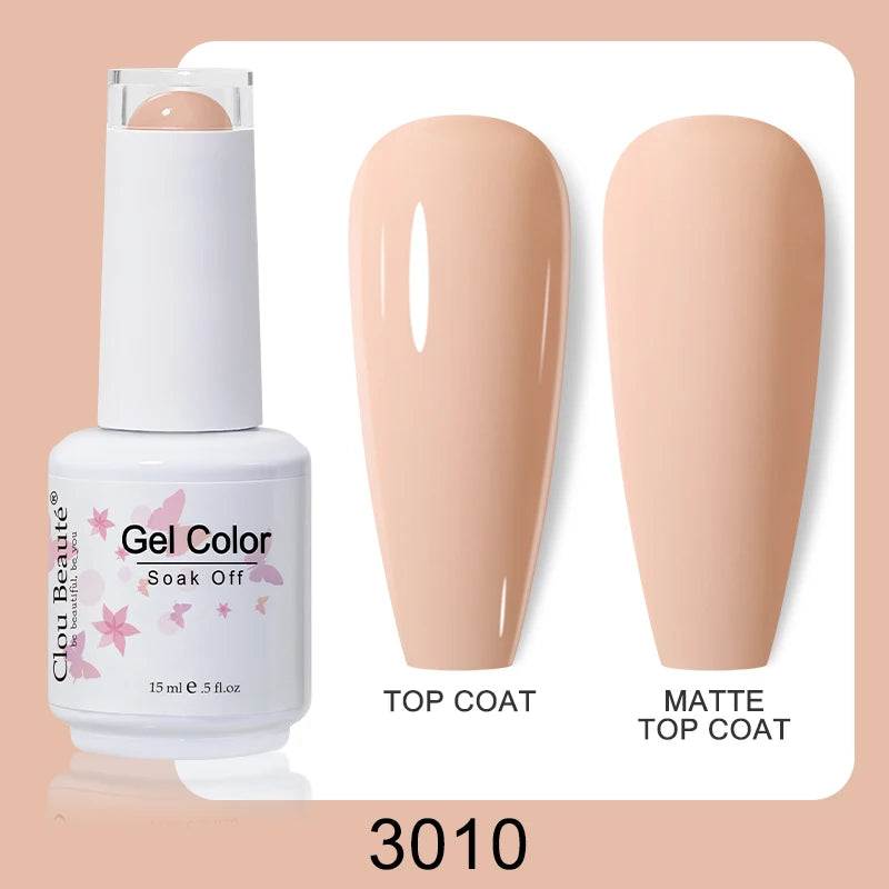 Clou Beaute Nail Gel Polish Kit 15ml Soak Off UVLED Nails Varnish Semi Permanent Nail Art Gels Lacquer Top Base Coat Gel Lacquer