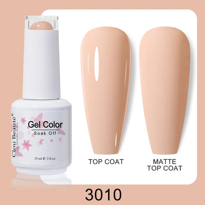 Clou Beaute Nail Gel Polish Kit 15ml Soak Off UVLED Nails Varnish Semi Permanent Nail Art Gels Lacquer Top Base Coat Gel Lacquer