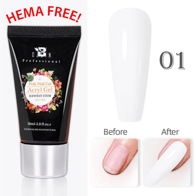 30g Dopamine Sequin Flexible 3D Gel Non Stick Hand Solid Extension Nail Gel Nude Pink White Extension Gel Rhinestone Glue Gel