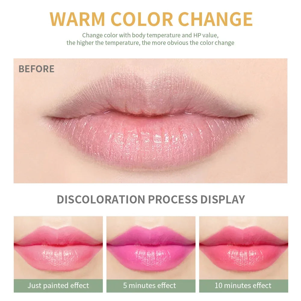 Temperature Change Aloe Vera Lip Balm Natural Lasting Moisturizing Anti-drying Lipstick Refreshing Non-sticky Lips Care Cosmetic