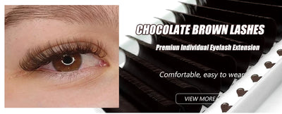 Abonnie Chocolate Dark Brown Individual Eyelash Extension 8-15mm Brown Color False Lashes Mink Eyelash Extension