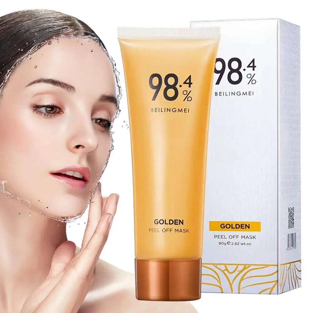 Gold Foil Peel-Off Mask Peel Off Anti-Wrinkle Face Mask 98.4% Beilingmei Gold Mask Facial for Deeply Cleans Moisturizing