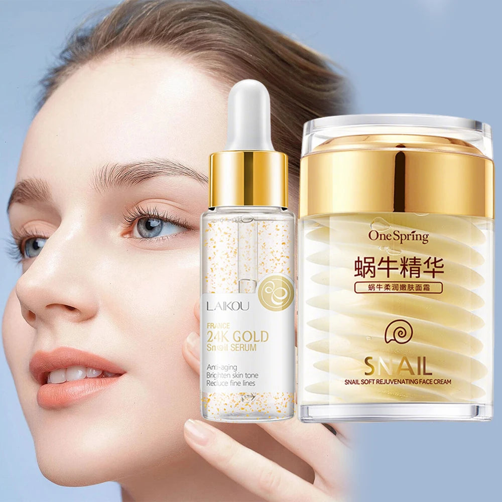 Snail Collagen Face Cream Facial Serum Firming Nourishing Moisture Repair Face Damaged Lift Firm Smooth Skin Korean Skin Care