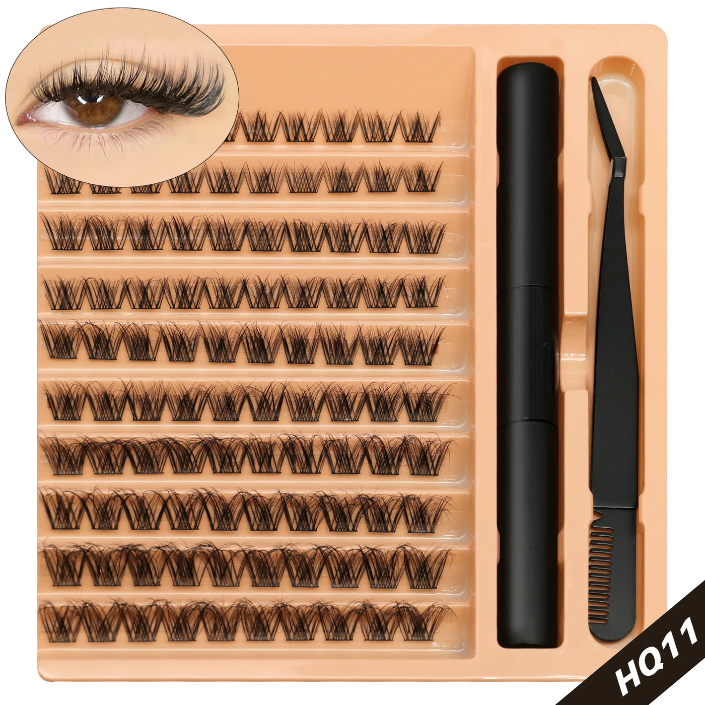 Lash Clusters Set DIY Eyelash Extension Kit Individual False Eyelashes Lash Clusters Bond and Seal and Lash Applicato Makeup