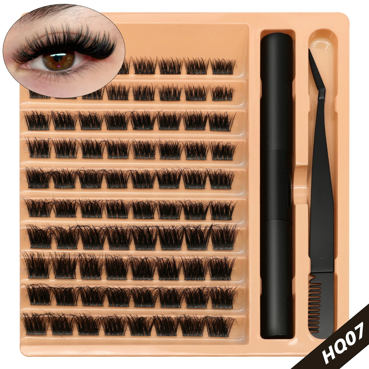 Lash Clusters Set DIY Eyelash Extension Kit Individual False Eyelashes Lash Clusters Bond and Seal and Lash Applicato Makeup
