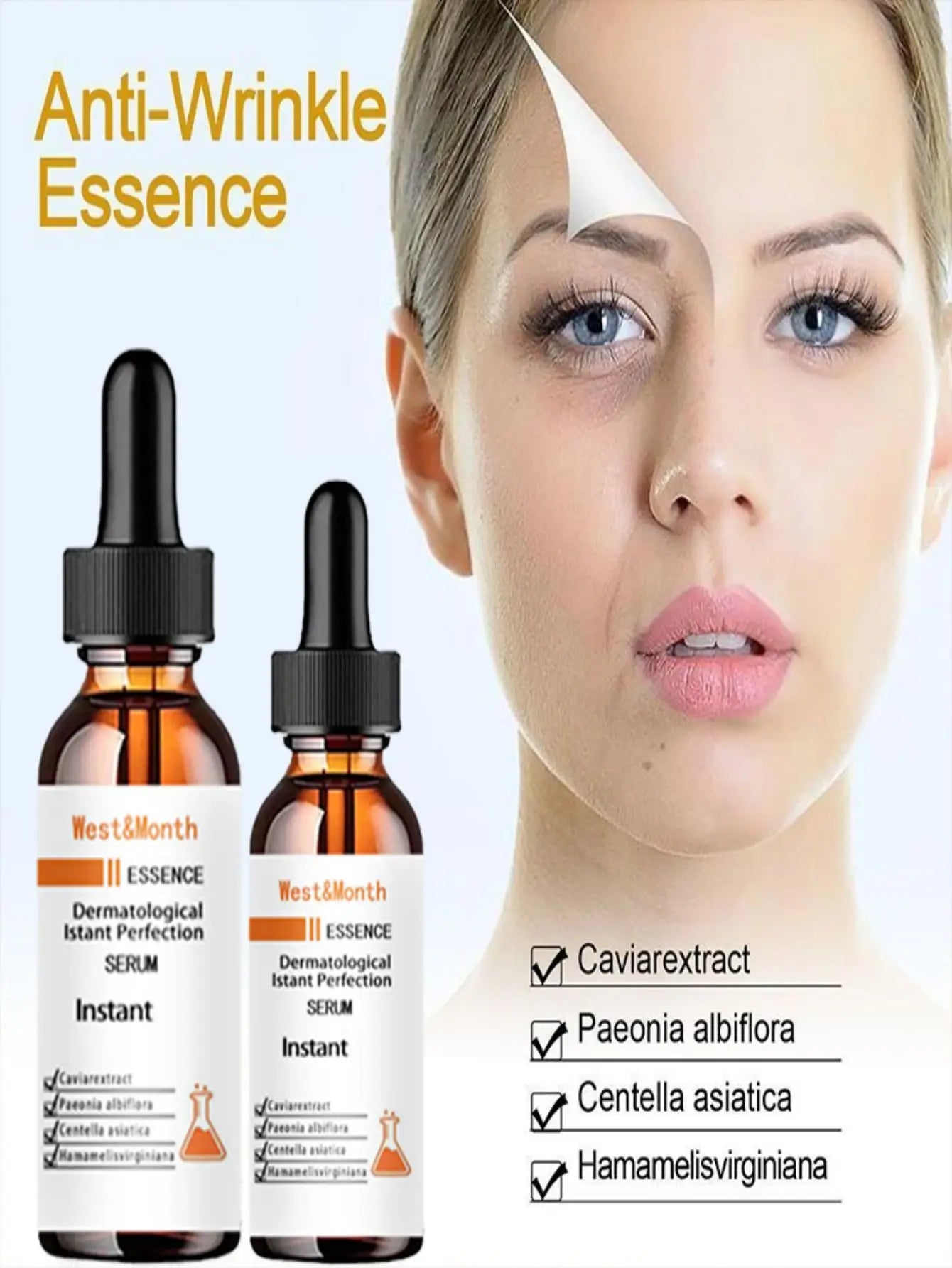 Wrinkle Remover Face Serum Lifting Firming Anti-Aging Fade Fine Lines Facial Essence Whitening Brighten Moisturizing Smooth Skin