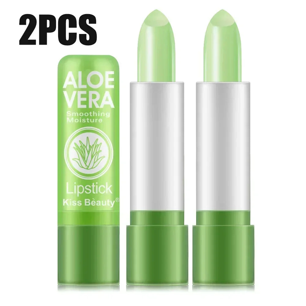 Temperature Change Aloe Vera Lip Balm Natural Lasting Moisturizing Anti-drying Lipstick Refreshing Non-sticky Lips Care Cosmetic