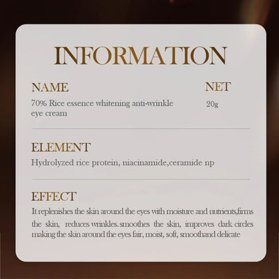 SADOER Rice Essence Eye Cream Anti Dark Circles Anti-Aging Anti Wrinkles Whitening Moisturizing Korean Eyes Skin Care Cosmetics