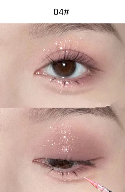 Silicone Brush Liquid Eyeshadow Pearlescent Shimmer Long Lasting Monochrome Pearly Fine Sparkling Sequins Eye Shadow Highlighter