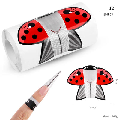 100pcs Nail Extension Guide Stickers French Nails Form Shaper Beginner DIY Acrylic/UV Gel/Poly Acrylic Gel Manicure Extension&*&