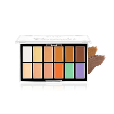 IMAGIC 12-Color Concealer Foundation Cream Covers Acne Marks Dark Circles Full Coverage Suit for All Skin Primer Makeup Cometics