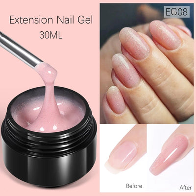 BORN PRETTY 15ml Nude White Non Stick Hand Solid Extension Nail Gel Polish Carving Flower Nail Art Building Constructed UV Gel