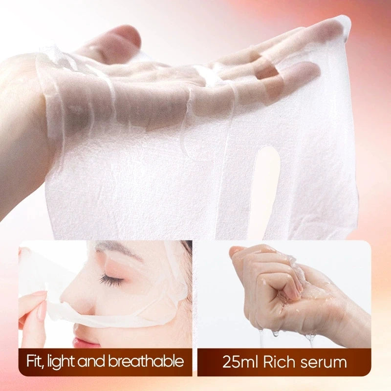 5/10pcs SADOER Caffeine Face Mask Moisturizing Anti-aging Hydrating Anti Wrinkles Facial Masks Face Sheet Mask Skin Care