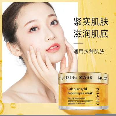 24K Gold Sleeping Mask Moisturizing Shrinkage Pore Skin Care Hyaluronic acid Gel Anti-Aging Oil-control Whitening Night Mask