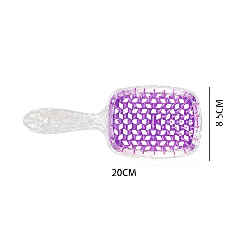 Flash Tangled Hair Comb Detangling Hair Brush Massage Combs Hollow Out Wet Curly Hair Brush Barber Comb Salon Hair Styling Tools