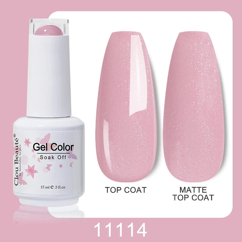 Clou Beaute Nail Gel Polish Kit 15ml Soak Off UVLED Nails Varnish Semi Permanent Nail Art Gels Lacquer Top Base Coat Gel Lacquer