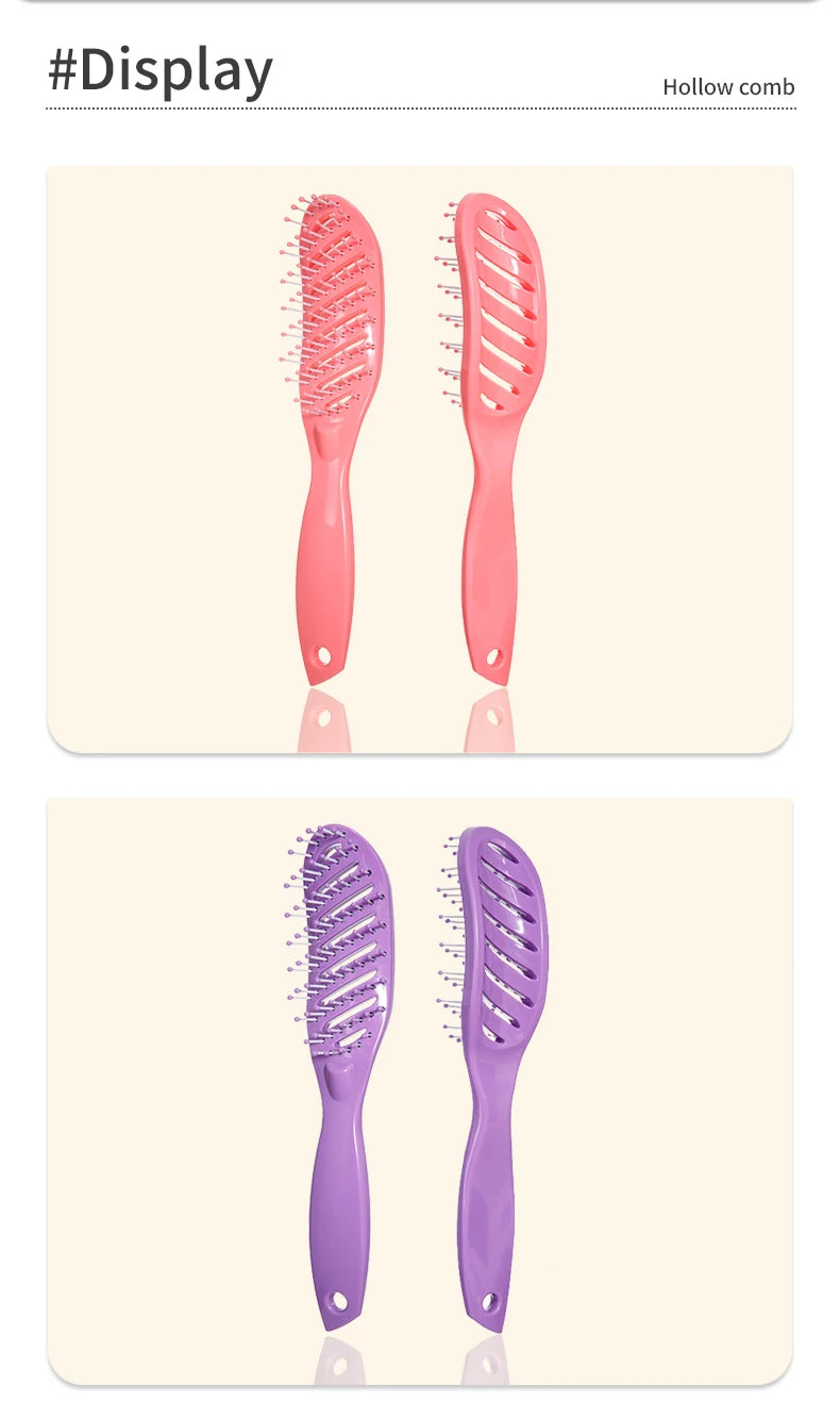 1PCS Small Detangling Wide Teeth Comb Hollow Out Comb for Hair Scalp Massage Anti-static Hairbrush Wet Brush for Salon Hairdress