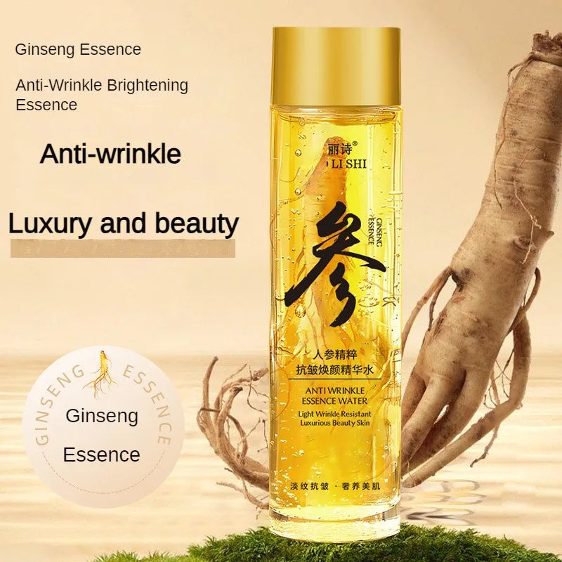 120ml Gold Ginseng Face Essence Anti Wrinkle and Rejuvenating Facial Serum Toner, Shrinks Pores, Moisturizes, Lifts and Tightens