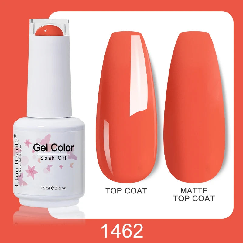 Clou Beaute Nail Gel Polish Kit 15ml Soak Off UVLED Nails Varnish Semi Permanent Nail Art Gels Lacquer Top Base Coat Gel Lacquer